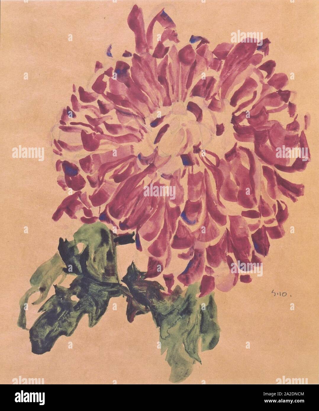 Egon Schiele - Rote Chrysantheme - 1910. Stock Photo