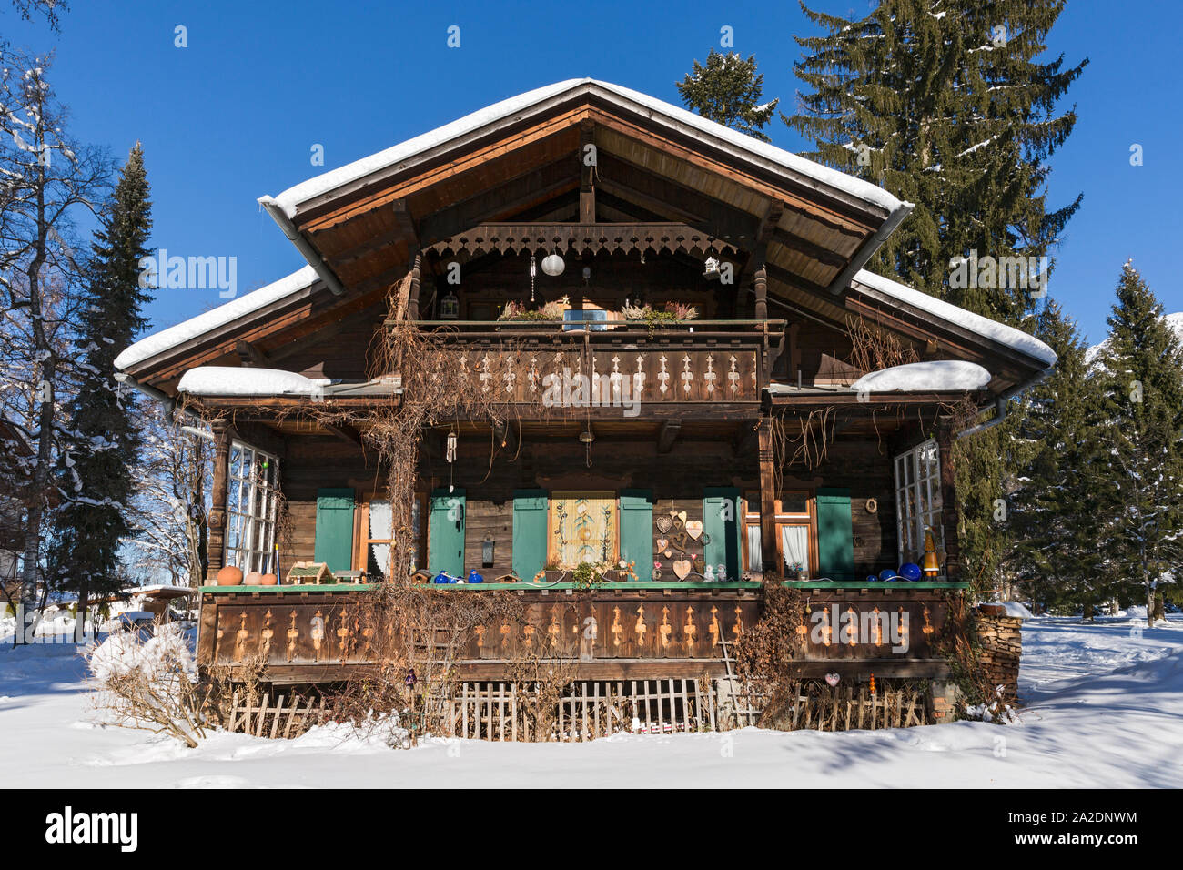 Bauernhaus, Oberstdorf, Allgäu, Fuggerpark Stock Photo