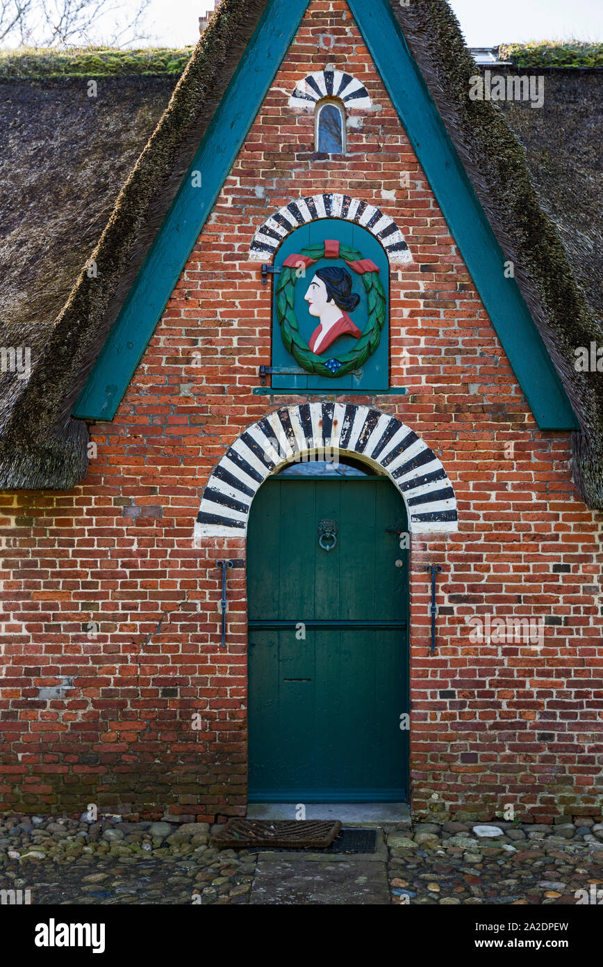 Keitum, Friesenhaus, Eingang, Giebel, Fassade, Schmuck Stock Photo