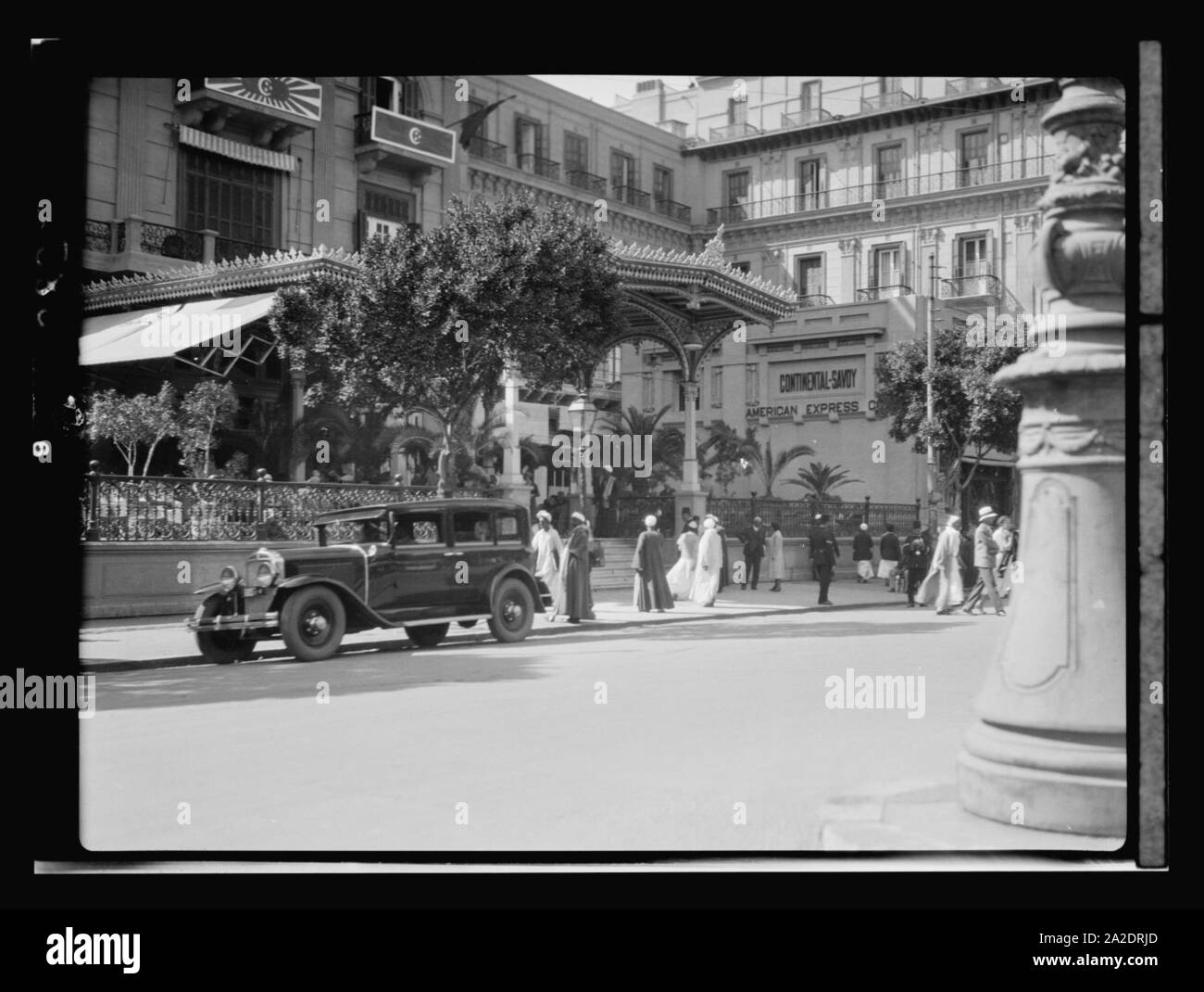 Egyptian Hotels, Ltd, Cairo. Continental Savoy Hotel. Entrance on the Opera Square Stock Photo