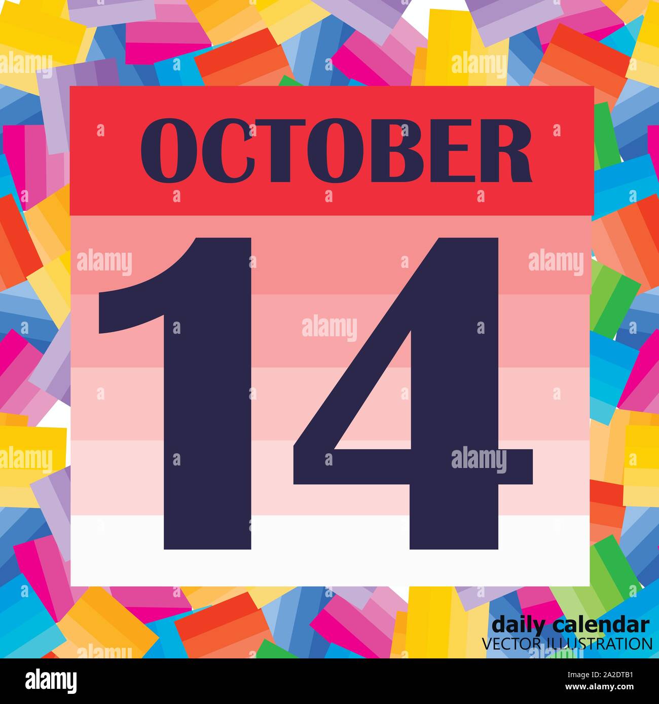 October 14 icon. For planning important day. Banner for holidays and special days. Vector
