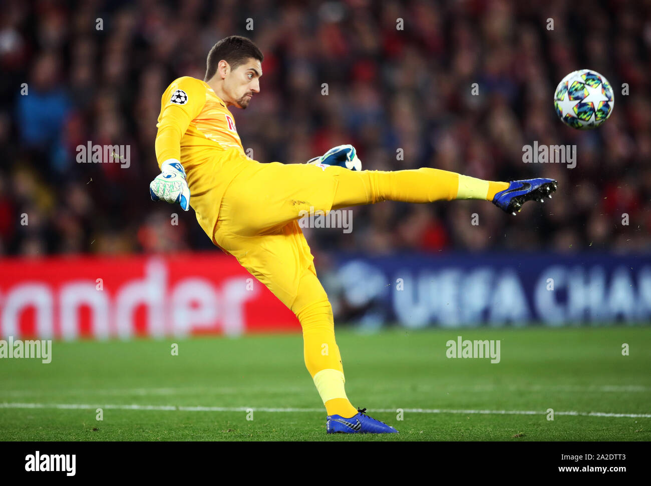 Red Bull Salzburg goalkeeper Cican Stankovic during the UEFA Champions  League Group E match at Anfield, Liverpool Stock Photo - Alamy