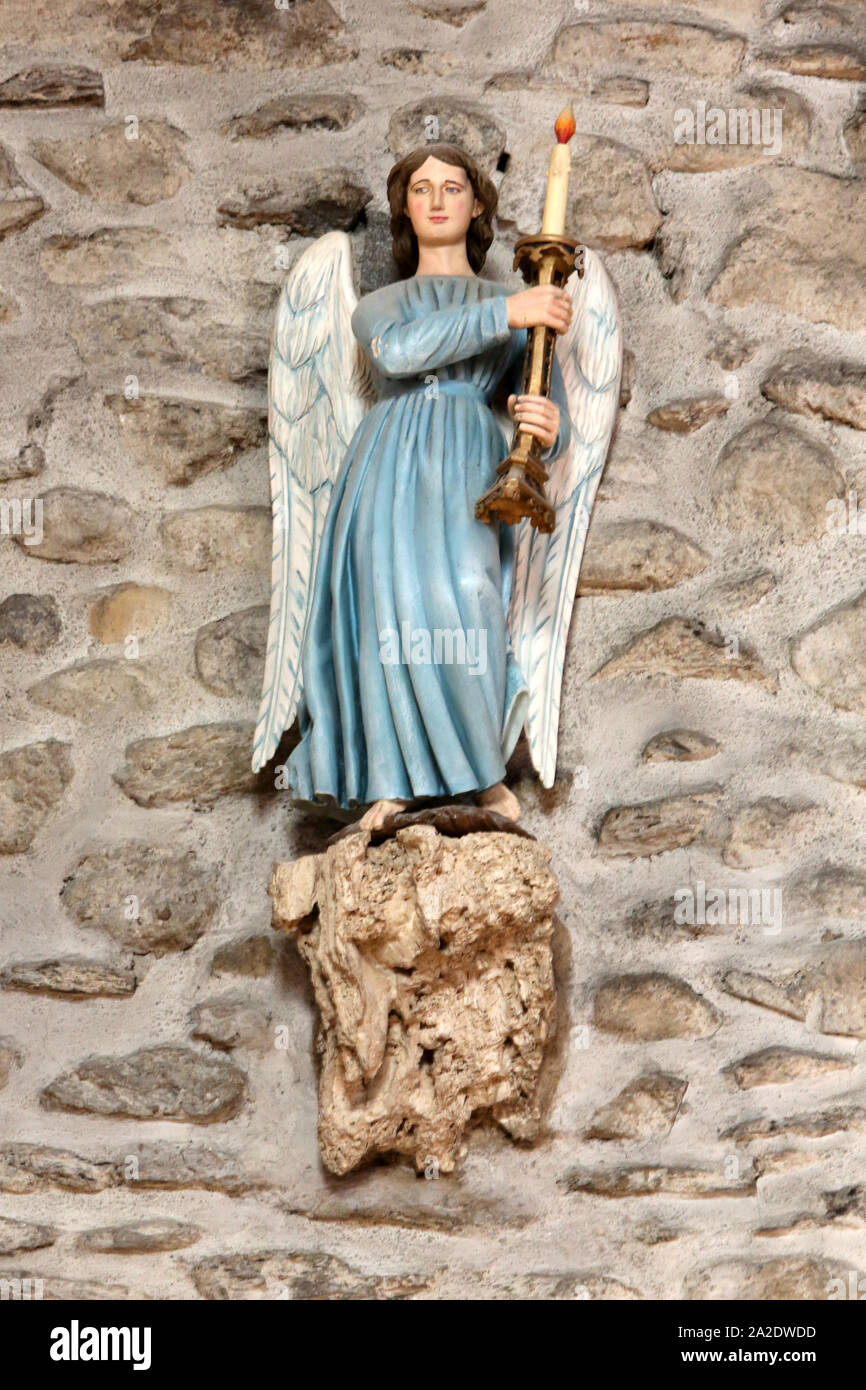 Ange Statue Lampe Vitrail Église Catholique Saint Mary's San Antonio Texas.  Construit En 1857, Vitrail De 1914 Banque D'Images et Photos Libres De  Droits. Image 137377208