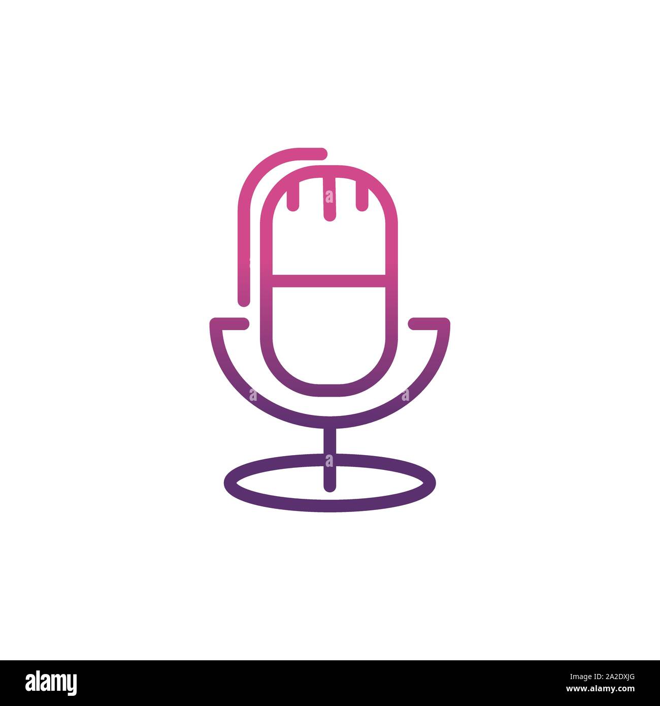 microphone sound network social media icon line gradient vector ...