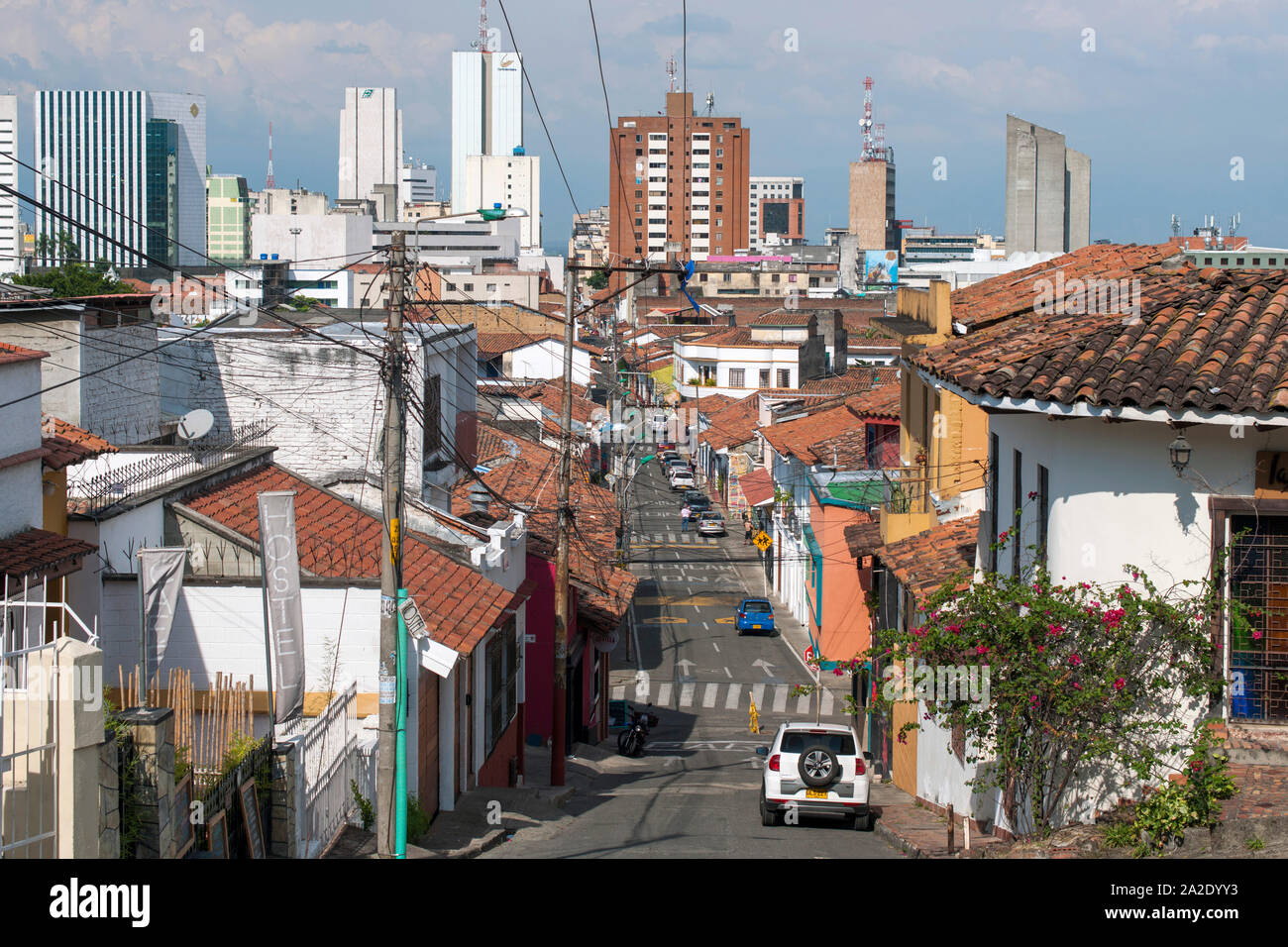 The barrio (neighbourhood) of San Antonio in the city of Cali, Colombia. Stock Photo