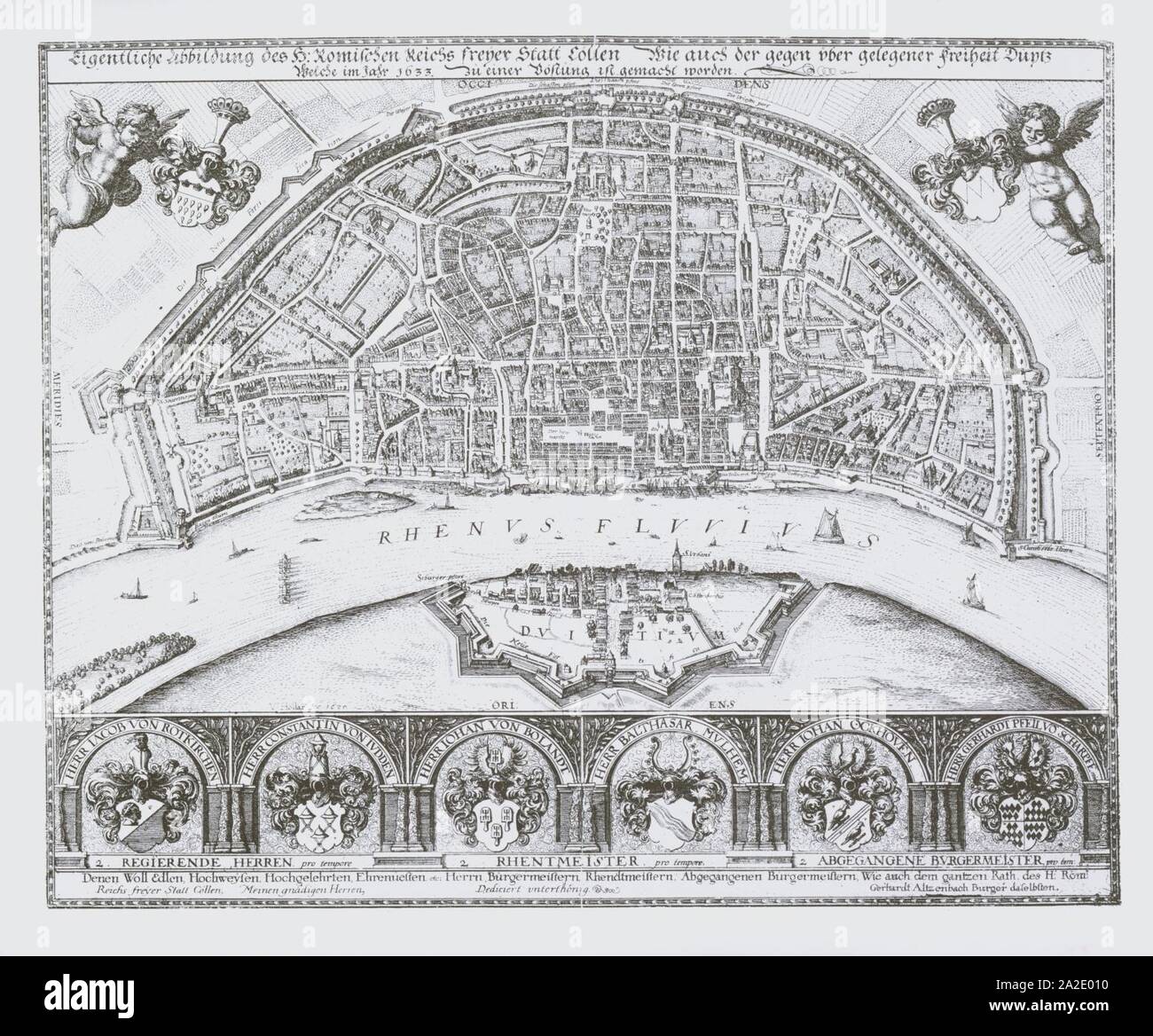 Eigentliche Abbildung des H. Römischen Reichs freyer Statt Cöllen (Plan 1633). Stock Photo