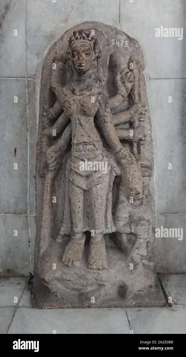 Eight Hands Durga Mahisasuramardini Statue 5428. Stock Photo