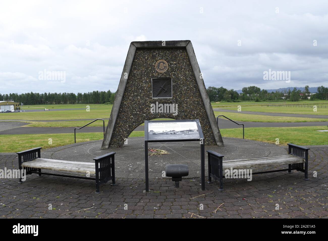 A memorial to the first Transpolar flight from Moscow to Vancouver