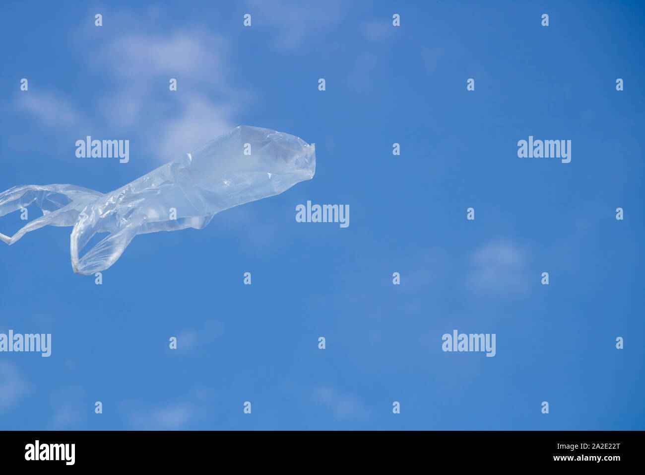 Air flying plastic bag and blue sky Stock Photo Alamy