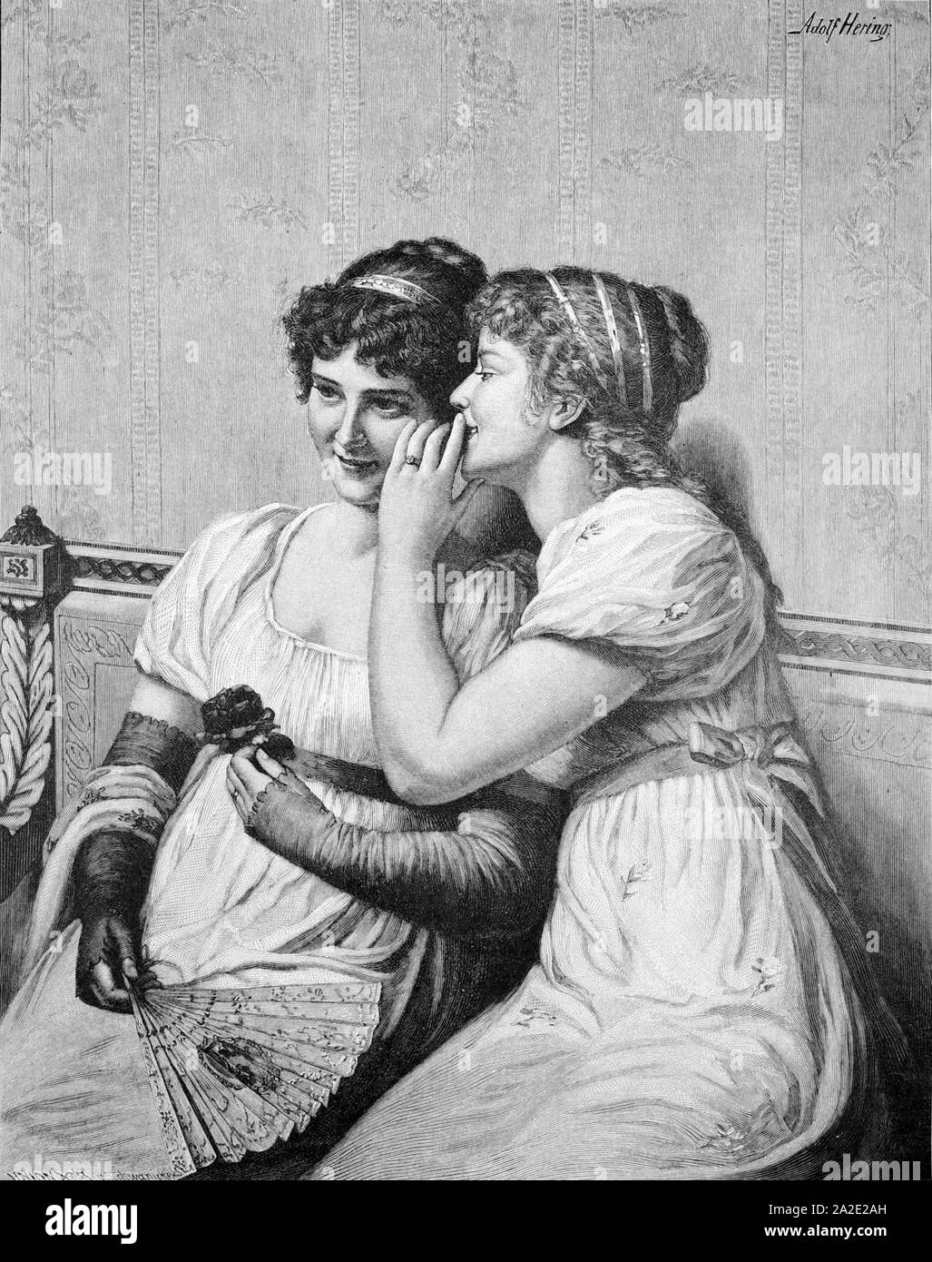 Ein süßes Geheimnis von Adolf Hering, 1892. Stock Photo