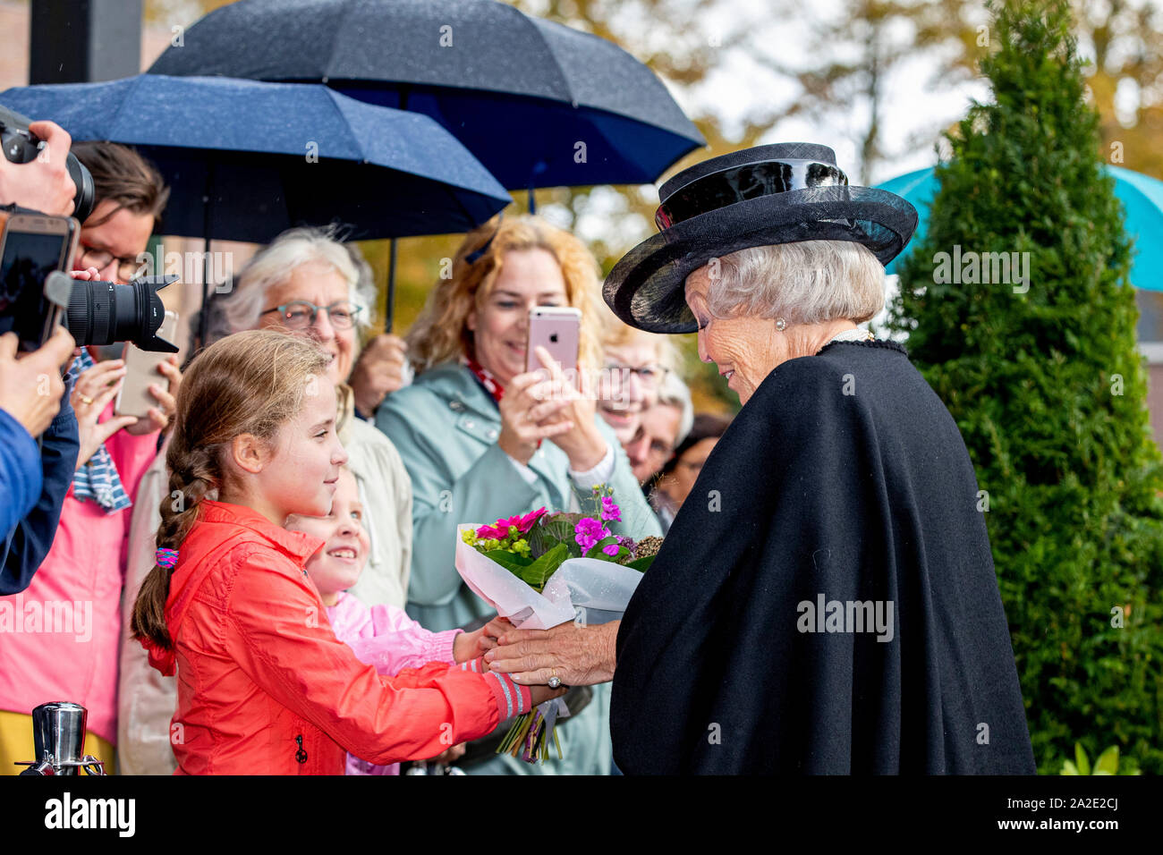 Princess Beatrix of The Netherlands at the 75th commemoration of the Razzia van Putten, 2 October 2019. Photo: Patrick van Katwijk/| Stock Photo