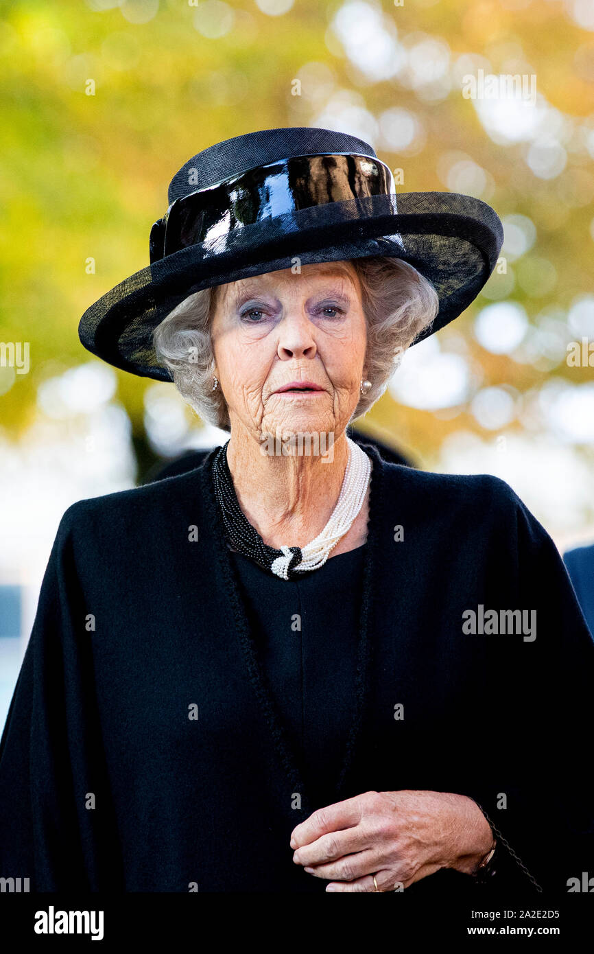 Princess Beatrix of The Netherlands at the 75th commemoration of the Razzia van Putten, 2 October 2019. Photo: Patrick van Katwijk/| Stock Photo