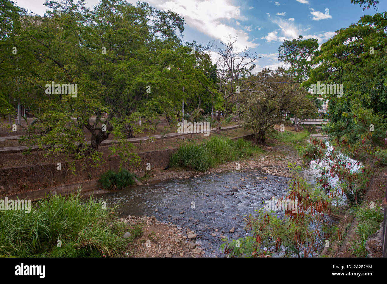 The Cali River flowing through the centre of the city of Cali in