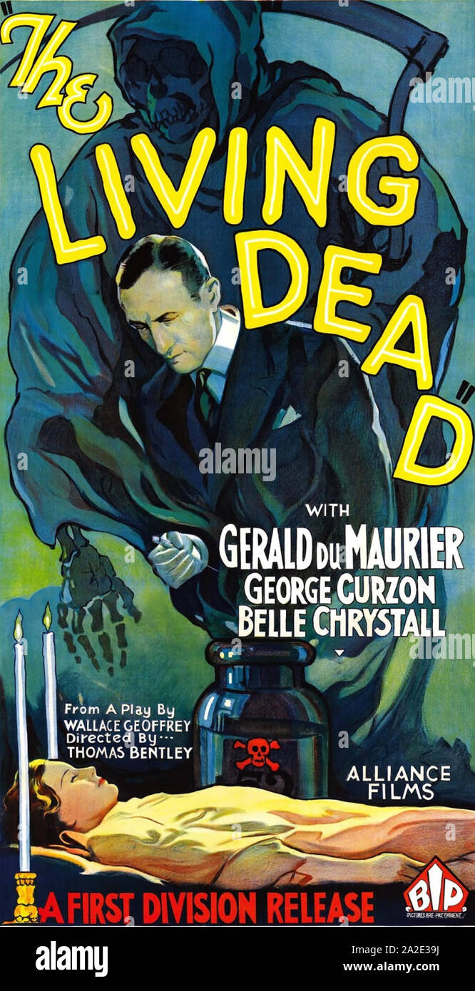 THE LIVING DEAD (aka The Scotland Yard Mystery) 1934 BIP film with Gerald du Maurier and Belle Chrystall Stock Photo