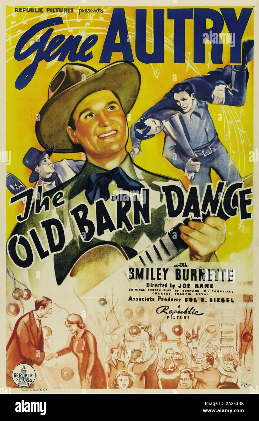 THE OLKD BARN DANCE 1938 Republic Pictures film with Gene Autry Stock Photo