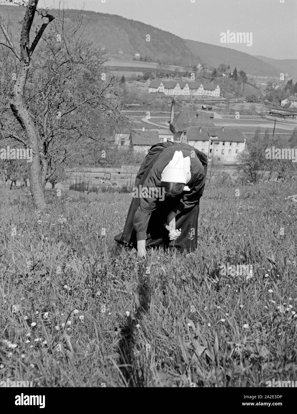 Bauersfrau aus der Gegend von Miltenberg, Deutschland 1930er Jahre. Rural woman from around Miltenberg, Germany 1930s. Stock Photo