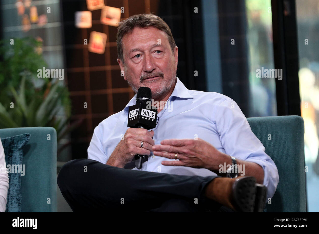 New York, USA. 2 October, 2019. Steven Knight at the BUILD Speaker Series: Discussing the new film "Semper Fi" at BUILD Studio. Credit: Steve Mack/Alamy Live News Stock Photo