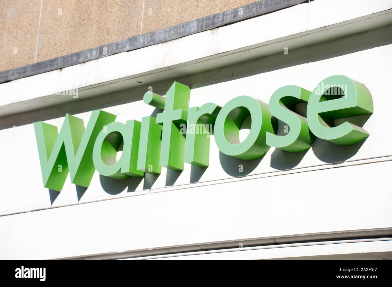 Waitrose store sign in London Stock Photo