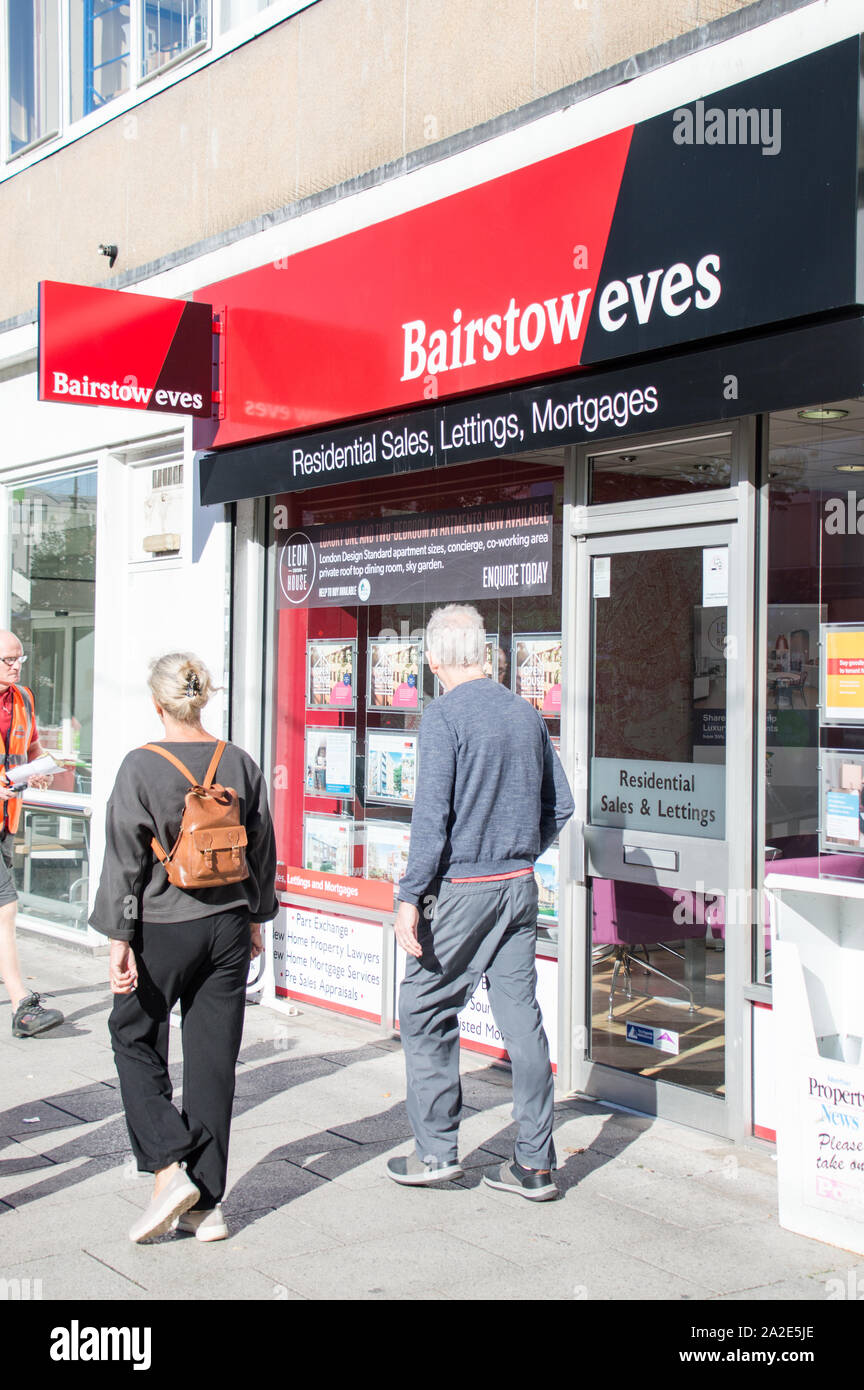 Bairstow Eves estate agent high street shop Stock Photo Alamy