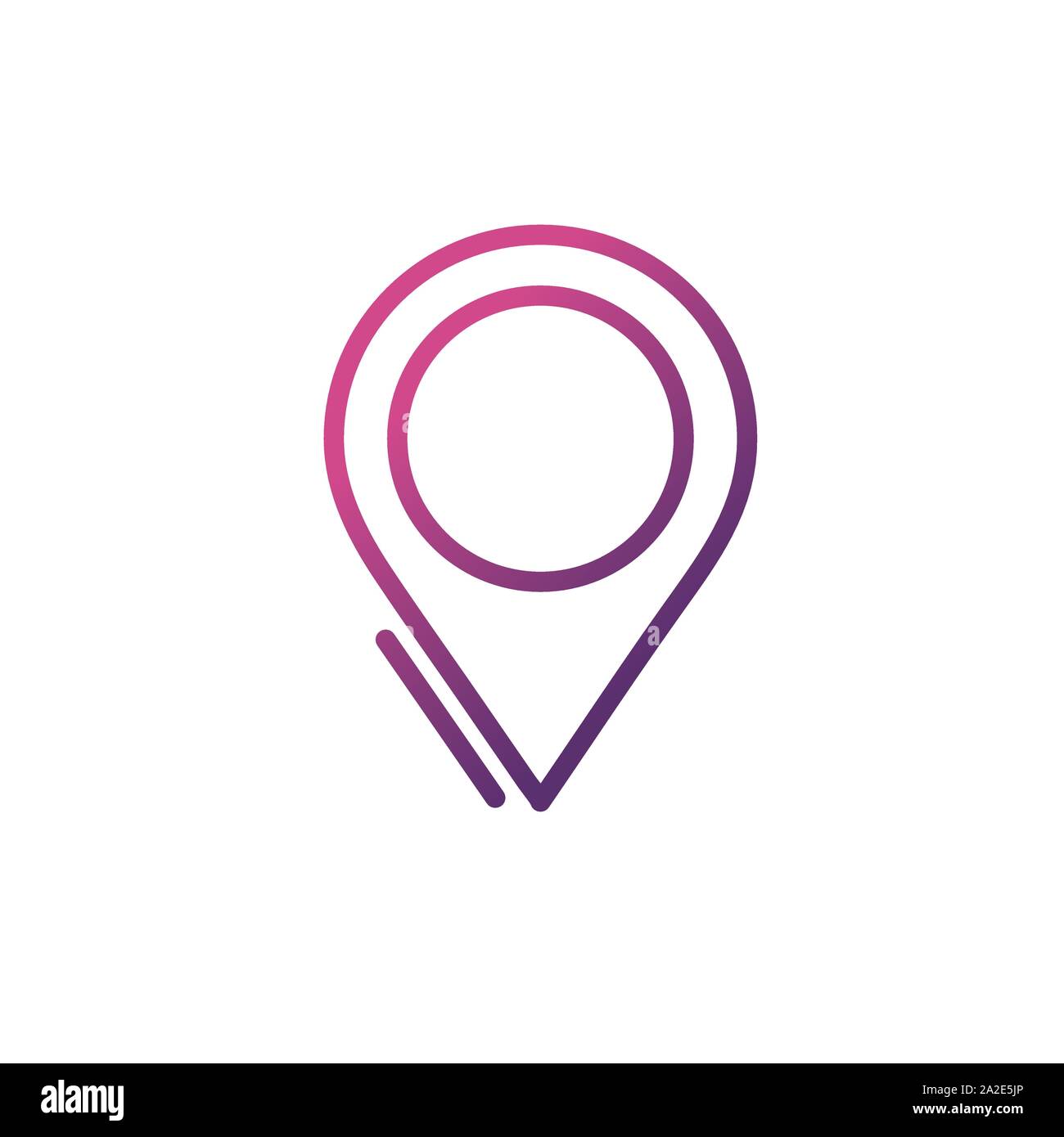 gps pointer navigation network social media icon line gradient vector illustration Stock Vector