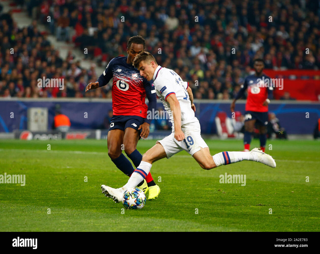 Lille, France. 02nd Oct, 2019. Mason Mount of Chelsea during UAFA Champion League Group H between Lillie SOC and Chelsea at Stade Pierre-Mauroy Stadium, Lillie, France on 02 October 2019 Credit: Action Foto Sport/Alamy Live News Stock Photo