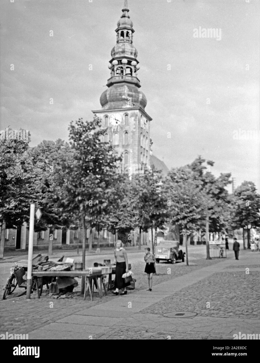 Die Deutschordenskirche in Tilsit in Ostpreußen, 1930er Jahre. Church of the Teutonic Order at Tilsit, East Prussia, 1930s. Stock Photo
