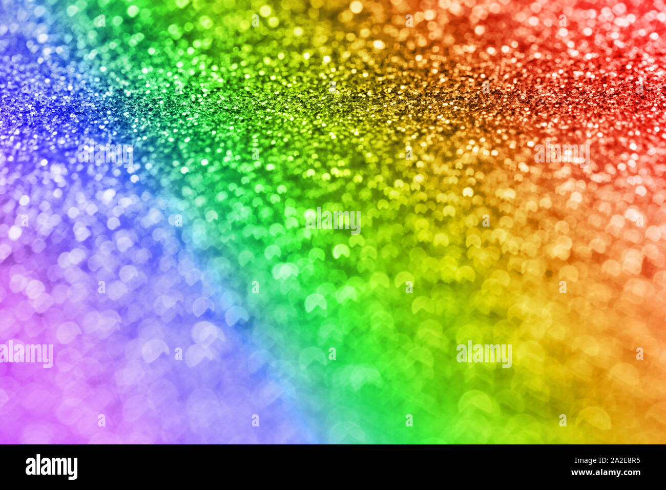 Abstract composition. Rainbow colors glitter light background with beautiful bokeh, selective focus, shallow depth of field Stock Photo