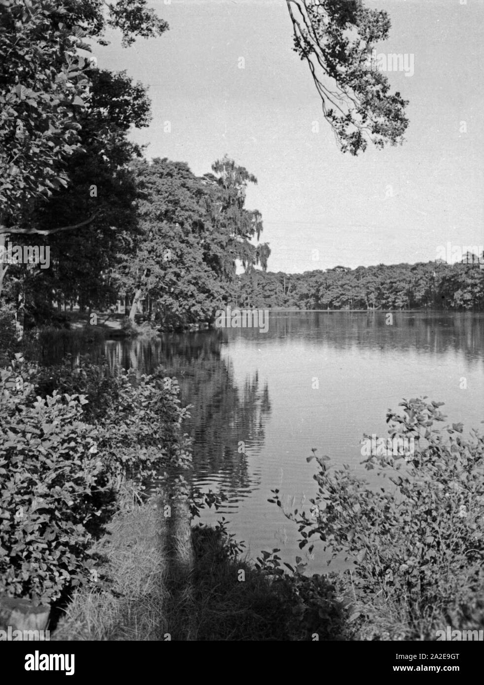 Anlagen im Kurpark von Danzig Glettkau, 1930er Jahre. The health resort parks and gardens of Gdansk Glettkau, 1930s. Stock Photo