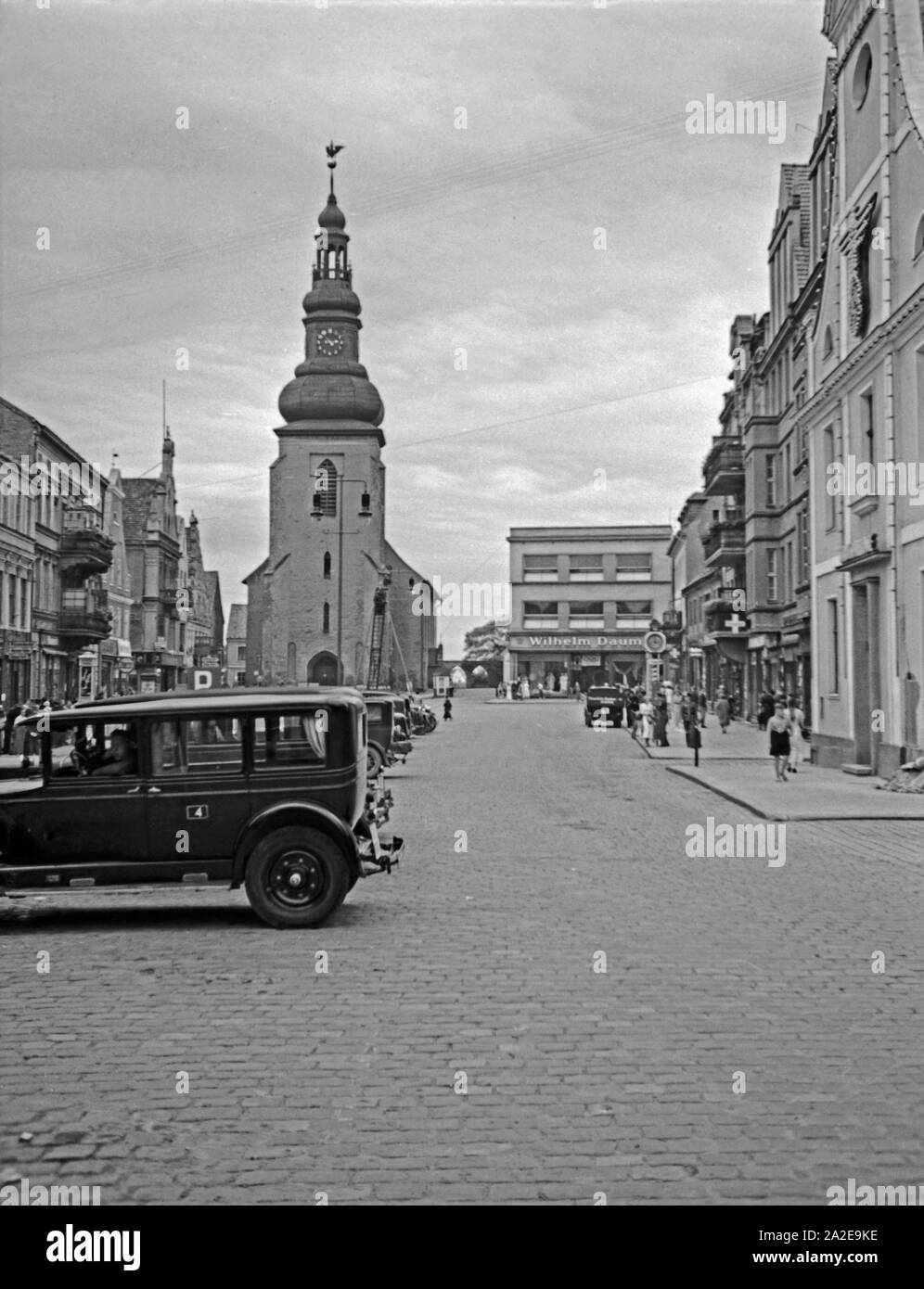 Ostpreussen 1930er Jahre View To Market And Church Of Interburg Black 