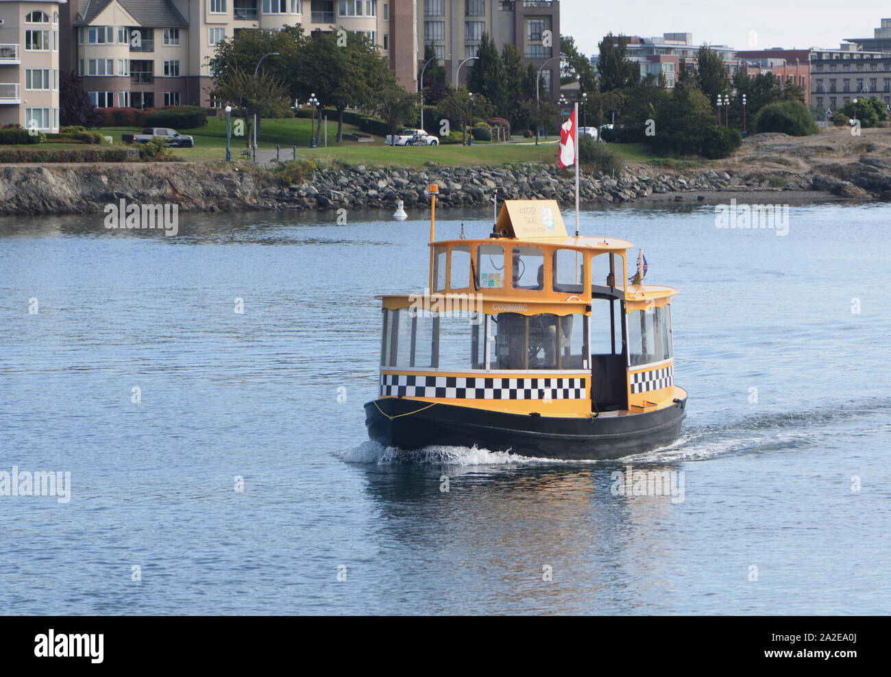 A water taxi in Victoria harbour. Victoria, British Columbia, Canada. Stock Photo