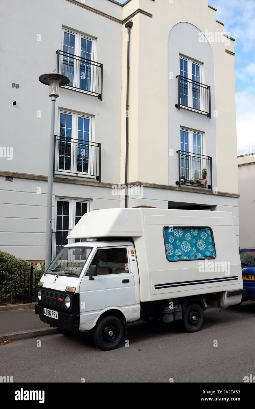 September 2019 - Camper van parked on the street in Portishead UK Stock ...