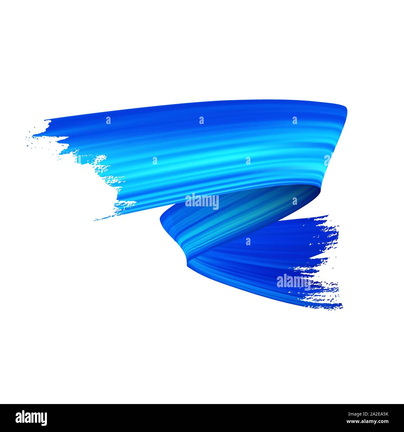 Freehand gouache paint brush stroke realistic illustration. Vivid acrylic paint zig zag smear