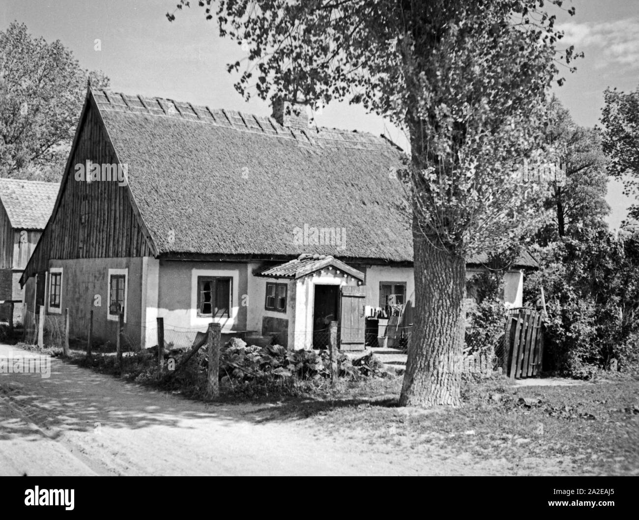 Ein Fischerhaus in Ostpreußen, 1930er Jahre. A fisherman's cottage in East Prussia, 1930s. Stock Photo