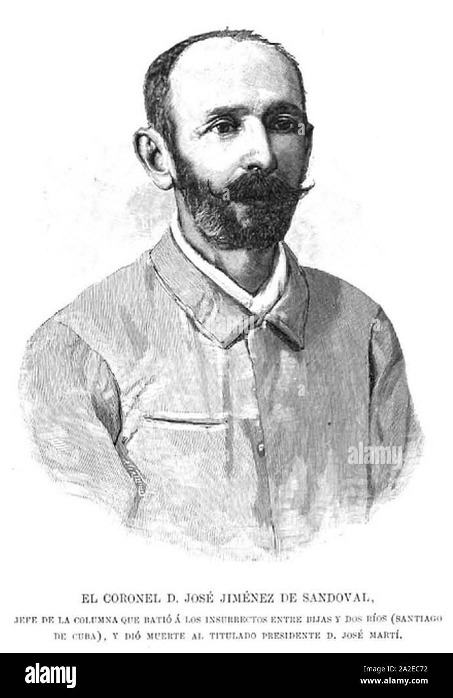 El coronel José Jiménez de Sandoval, en La Ilustración Española y Americana. Stock Photo