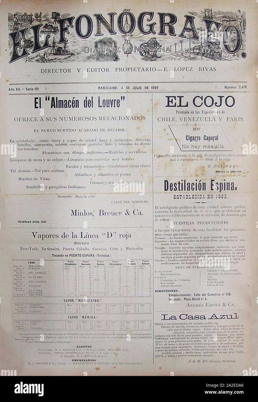 El Fonógrafo. Siglo XIX. Stock Photo