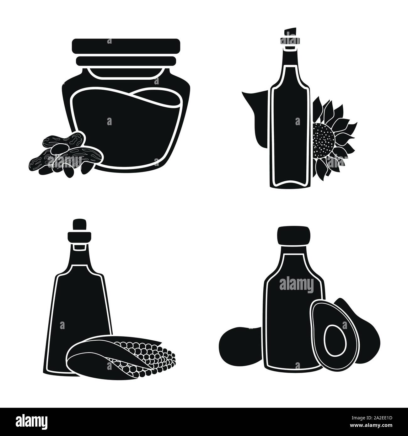 Isolated object of oil and agriculture icon. Set of oil and glass vector icon for stock. Stock Vector