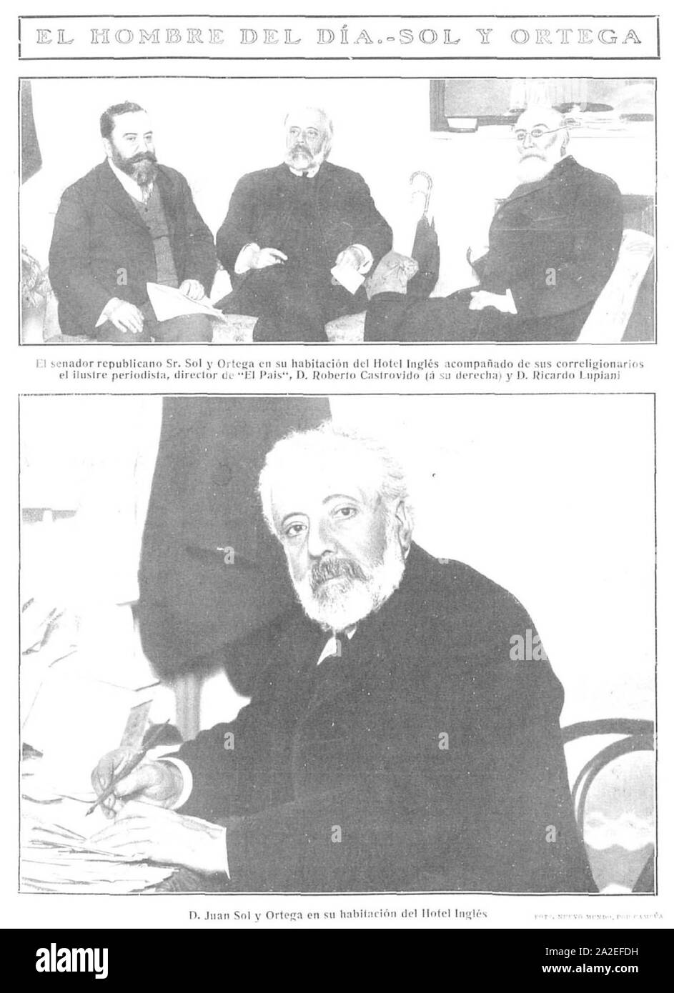 El hombre del día, Sol y Ortega, de Campúa, Nuevo Mundo, 25-03-1909. Stock Photo