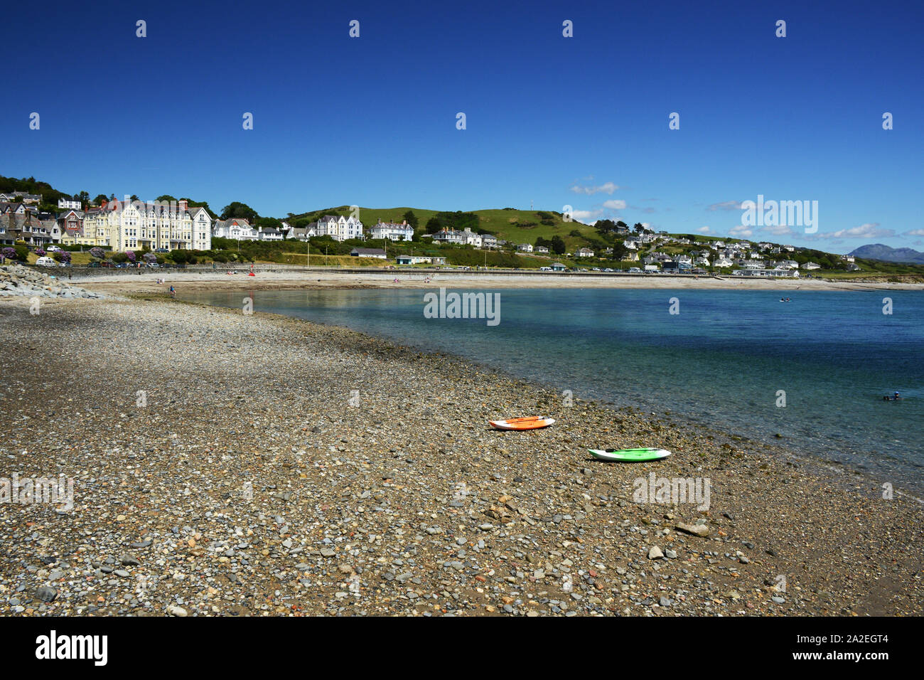 Looking across Criccieth beach towards Black rock sands and Porthmadog