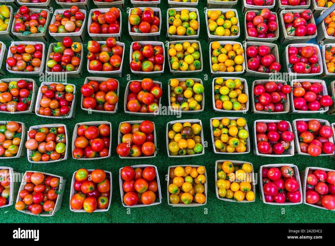 Colorful Cherry Tomatoes for sale at a Farmers Market Stock Photo - Alamy