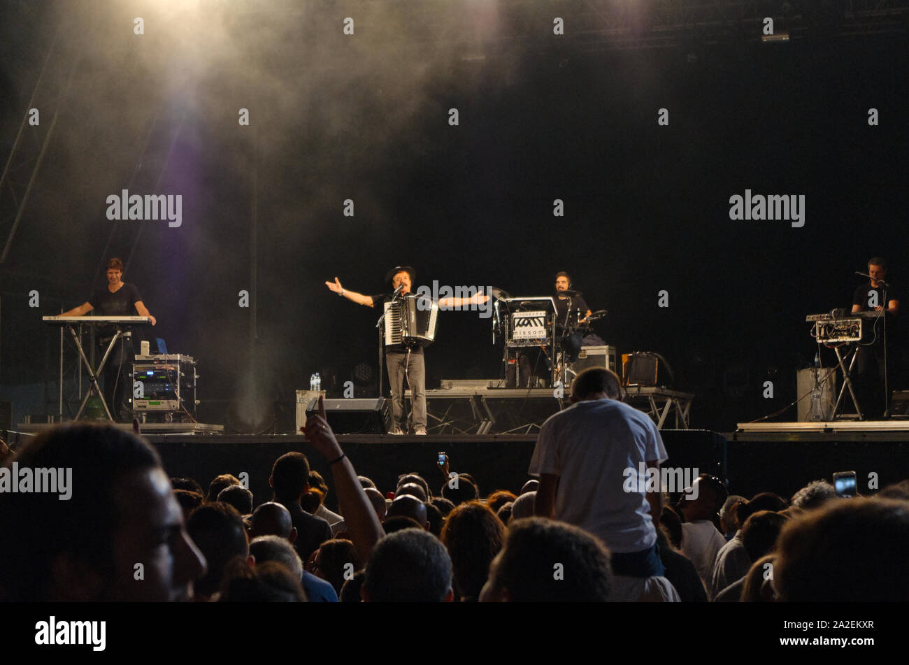 Quim Barreiros concert in Fatacil 2018. Lagoa, Algarve, Portugal Stock Photo