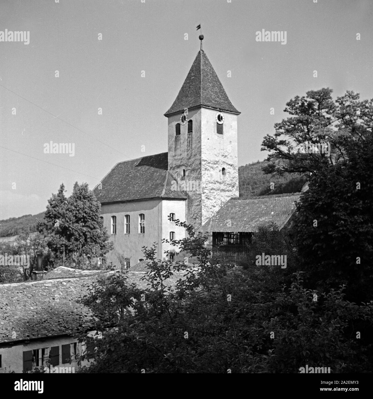Die Kirche in Solnhofen, Deutschland 1930er Jahre. The church at Solnhofen, Germany 1930s. Stock Photo