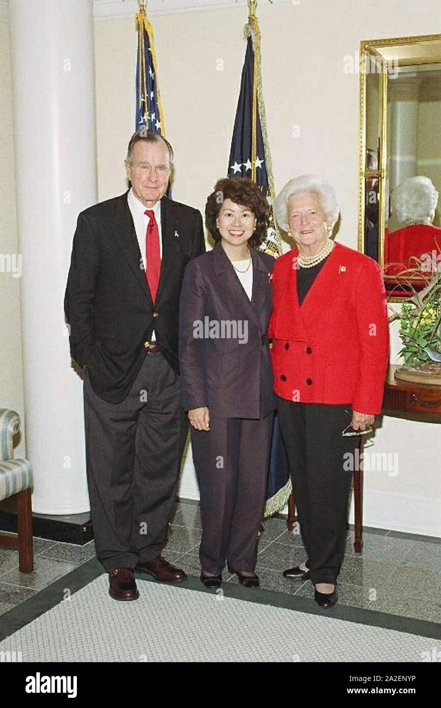 Elaine Chao's visit to the George H.W. Bush Presidential Library. Stock Photo
