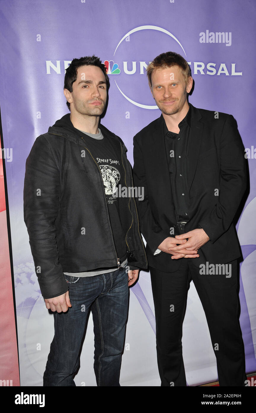 PASADENA, CA. January 15, 2011: Sam Witwer & Mark Pellegrino (right) at the NBC Universal Winter 2011 Press Tour at the Langham Huntington Hotel, Pasadena. © 2011 Paul Smith / Featureflash Stock Photo