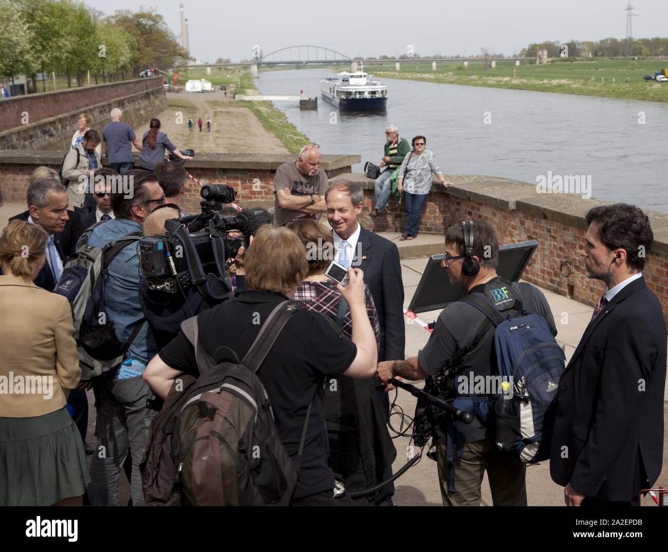 Elbe Day April 25, 2015 in Torgau Stock Photo