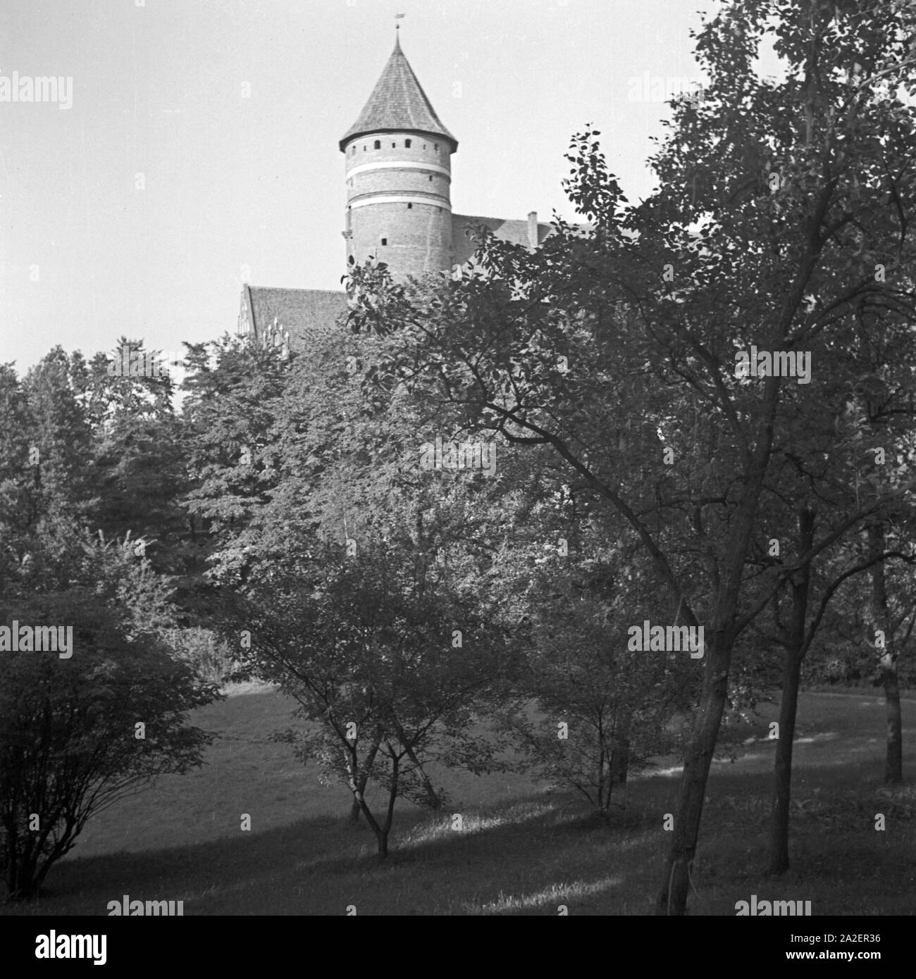 Das Schloss in Allenstein in Ostpreußen, Deutschland 1930er Jahre. Allenstein castle in East Prussia, Germany 1930s. Stock Photo