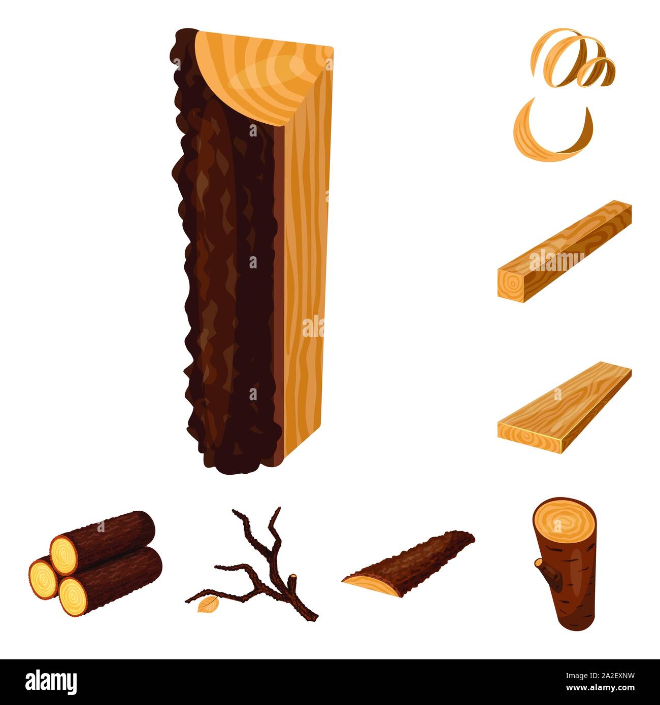 Isolated object of signboard and wood symbol. Collection of signboard ...