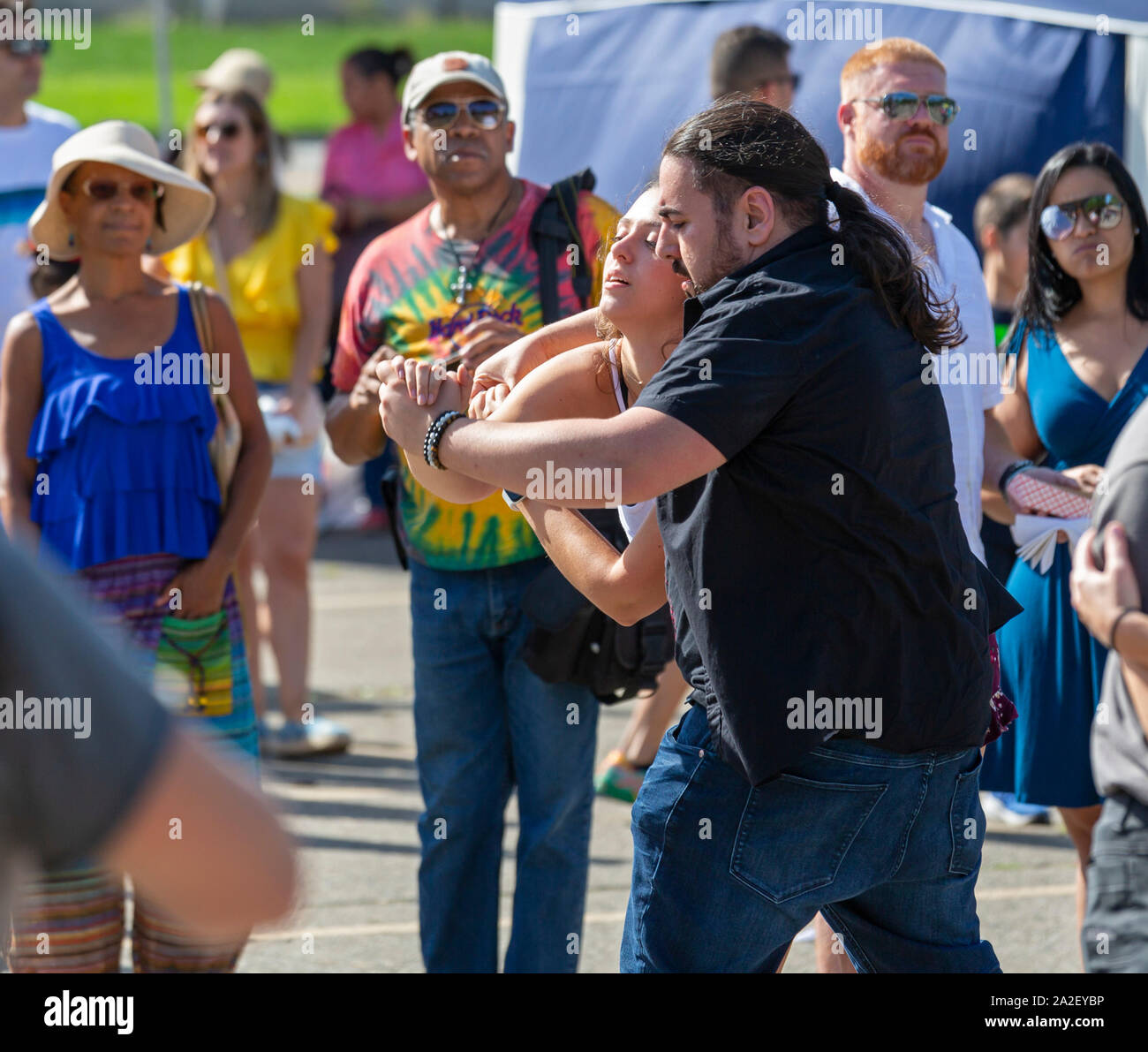 Detroit, Michigan - The annual Brazil Day Street Festival featured food and a samba dance contest. Stock Photo
