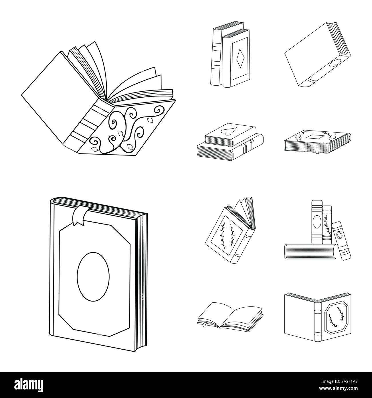 Isolated object of study and literature symbol. Collection of study and ...