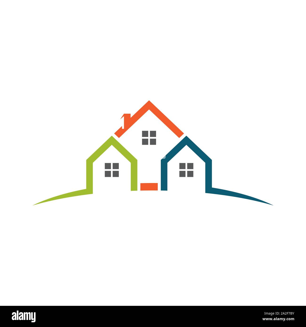 Real Estate Property And Construction Logo Design Stock Vector Image