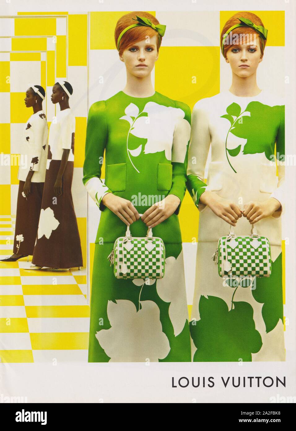 poster advertising Louis Vuitton with Julia Nobis in paper magazine from  2014 year, advertisement, creative LV Louis Vuitton 2010s advert Stock  Photo - Alamy